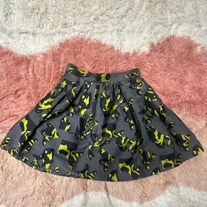 Banana Republic Gray Skirt with Yellow Accents